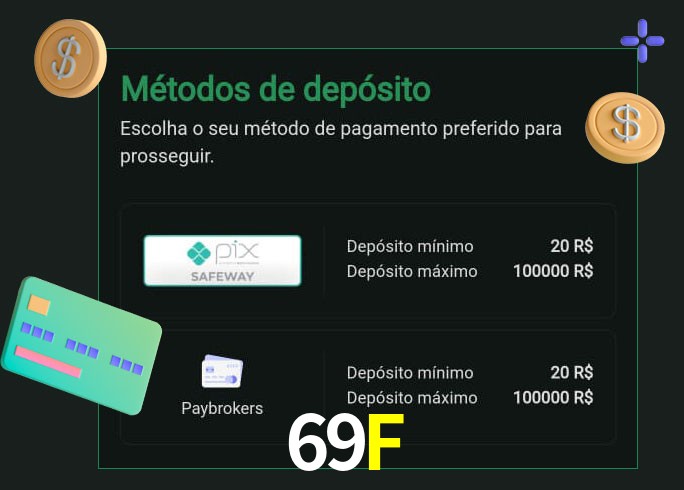 O cassino 69F oferece uma grande variedade de métodos de pagamento